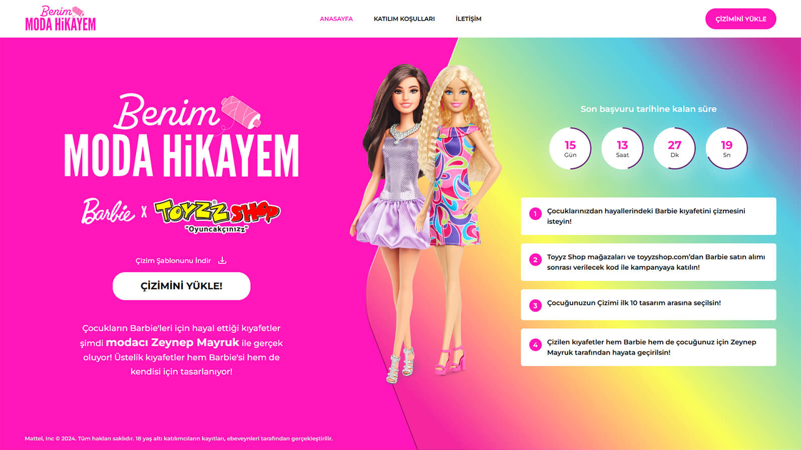 Barbie ile Moda Hikayem Mikro Site Anasafya Tasarımı